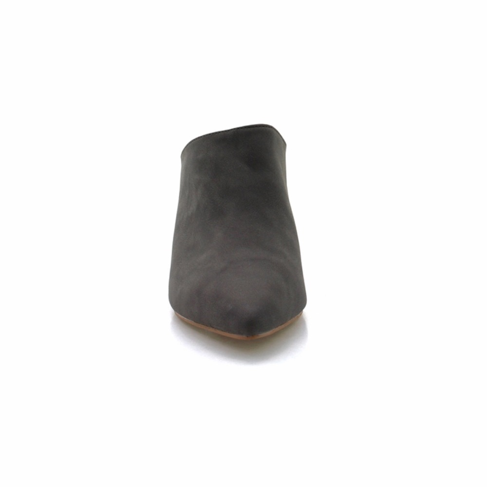 Faux Suede Mule w Block Heel - Picture 4 of 5